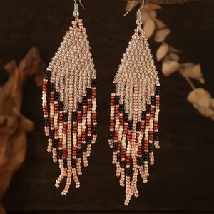 Handmade beaded Boho earring